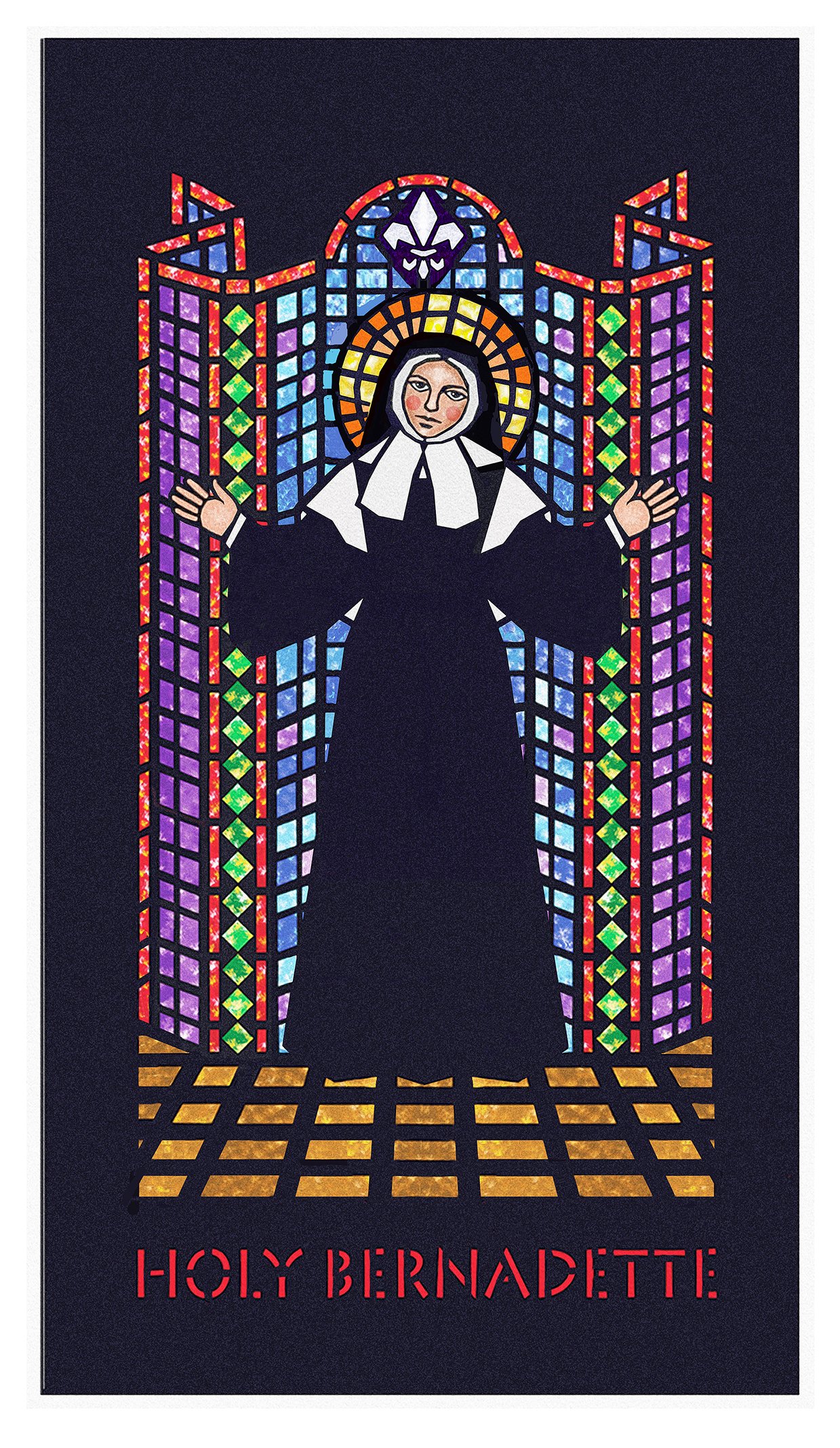 Bernadette faceted window